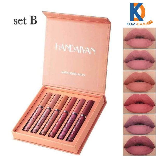 Handaiyan 6 Pieces Matte Liquid Lipstick Set - B