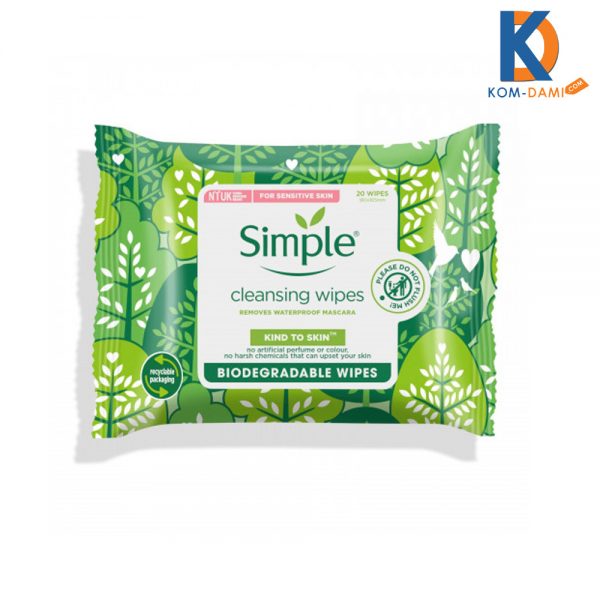 Simple Kind To Skin Biodegradable Cleansing 20 Wipes