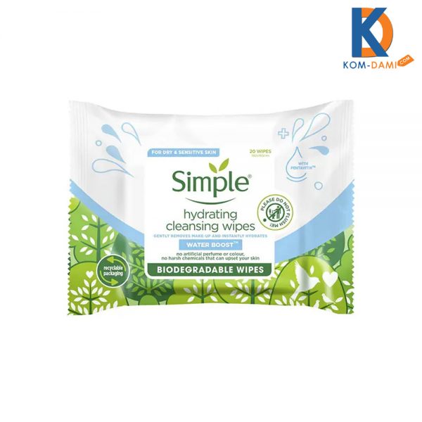 Simple Micellar Wipes Biodegradable Wipes 20pc