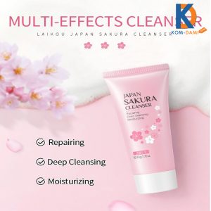 LAIKOU Japan Sakura Cleanser Whitening Face Wash Cleansing Pores Blackheads 50g